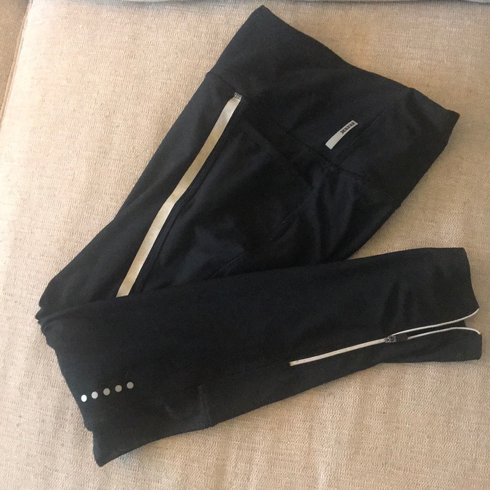 RBX workout leggings w/ zipper, sheer, & pockets